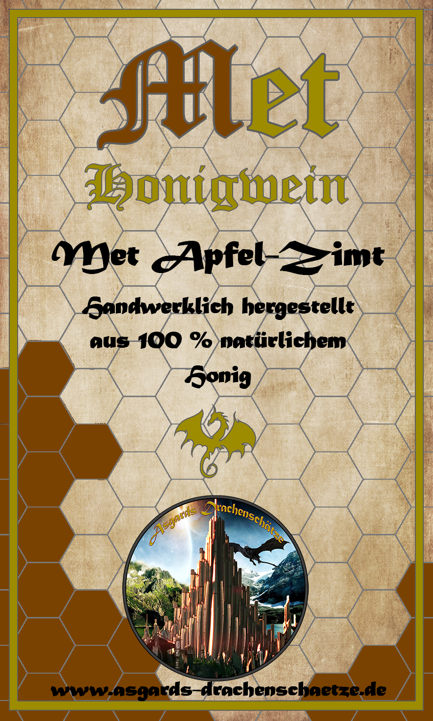 Apfel Zimt Met BIO - Honigwein mit Apfelsaft und Gewürzen, Flasche | 750 ml