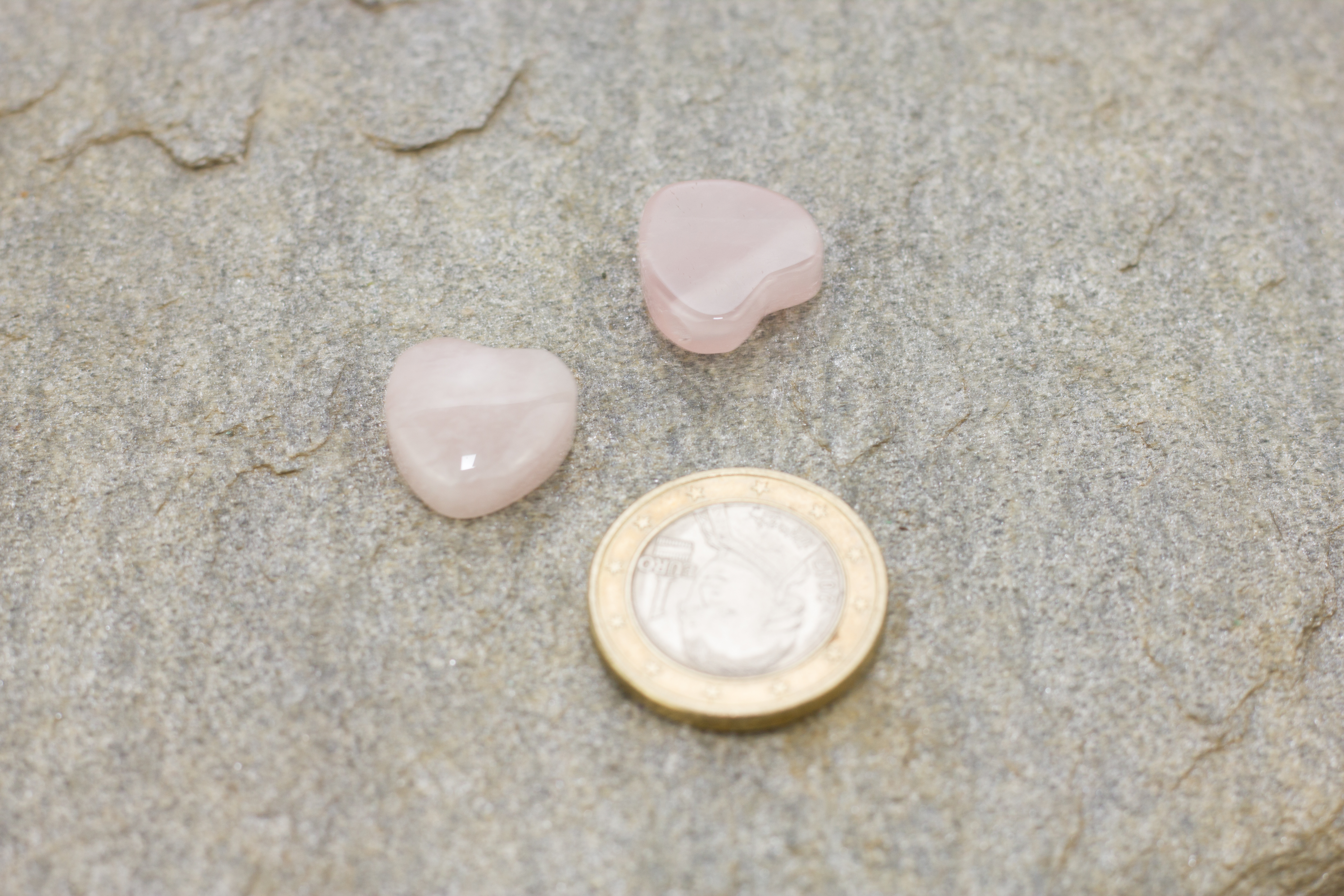 Mini Herz gebohrt 15 mm Rosenquarz