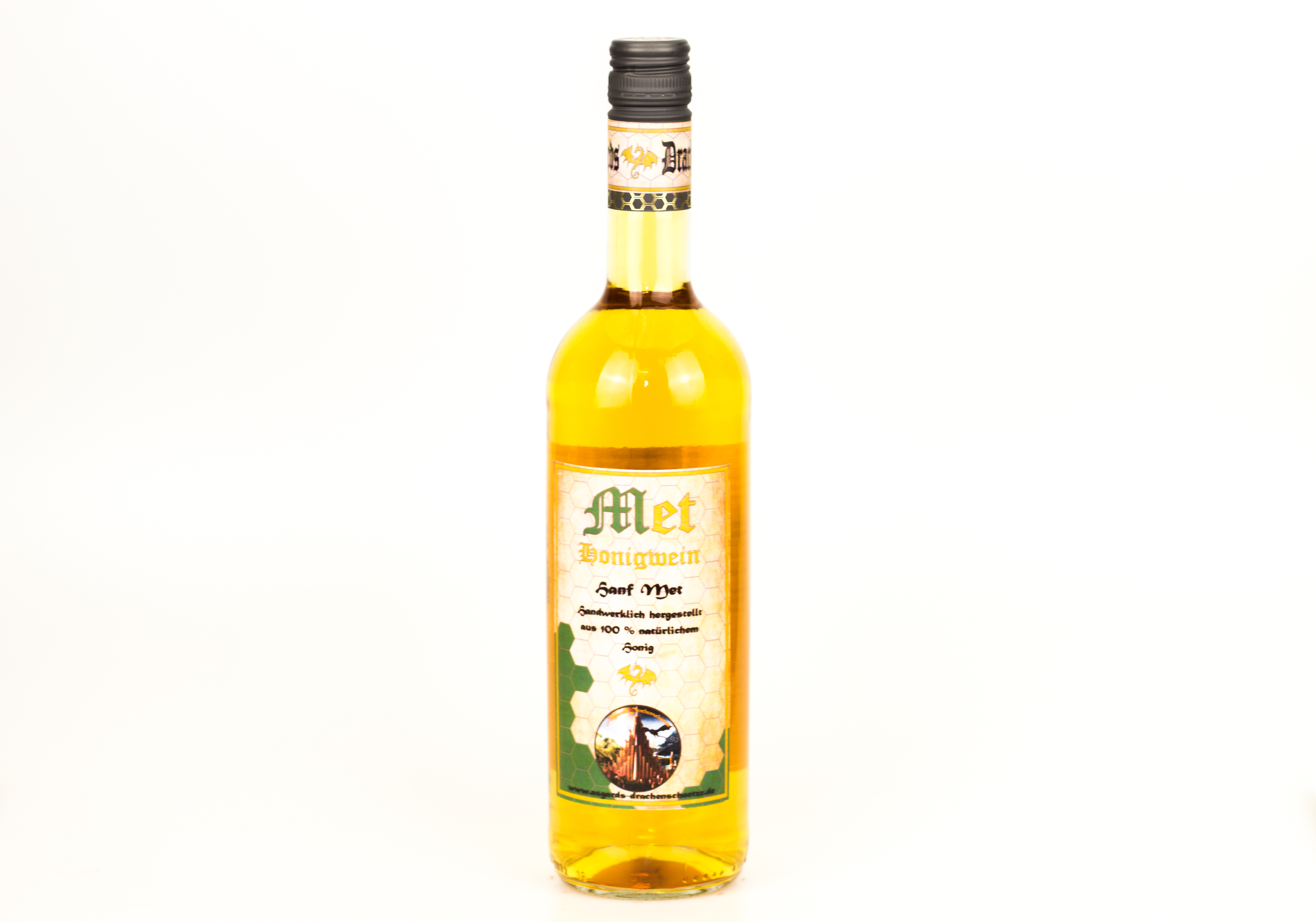 Flasche Hanf Met / Asgards Drachenschätze Honigwein mit Hanf, 10% vol. / 750ml Flasche Hanf Met / Asgards Drachenschätze Honigwein mit Hanf, 10% vol. / 750ml