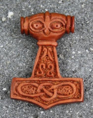 Anhänger - MJÖLNIR - mit Wikinger Knoten - aus Holz Anhänger - MJÖLNIR - mit Wikinger Knoten - aus Holz