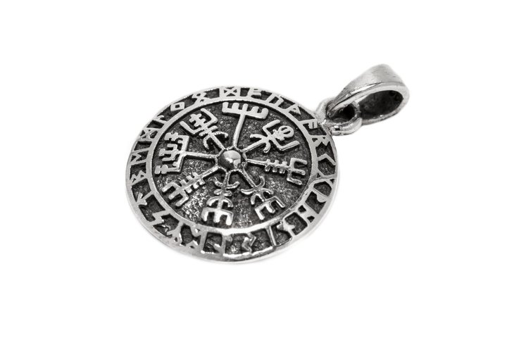 Kleiner Wikinger-Anhänger - TALIZAR - ø1,7 cm - Begvesir Kompass mit Knotenmuster - Bronze Kleiner Wikinger-Anhänger - TALIZAR - ø1,7 cm - Begvesir Kompass mit Knotenmuster - Bronze