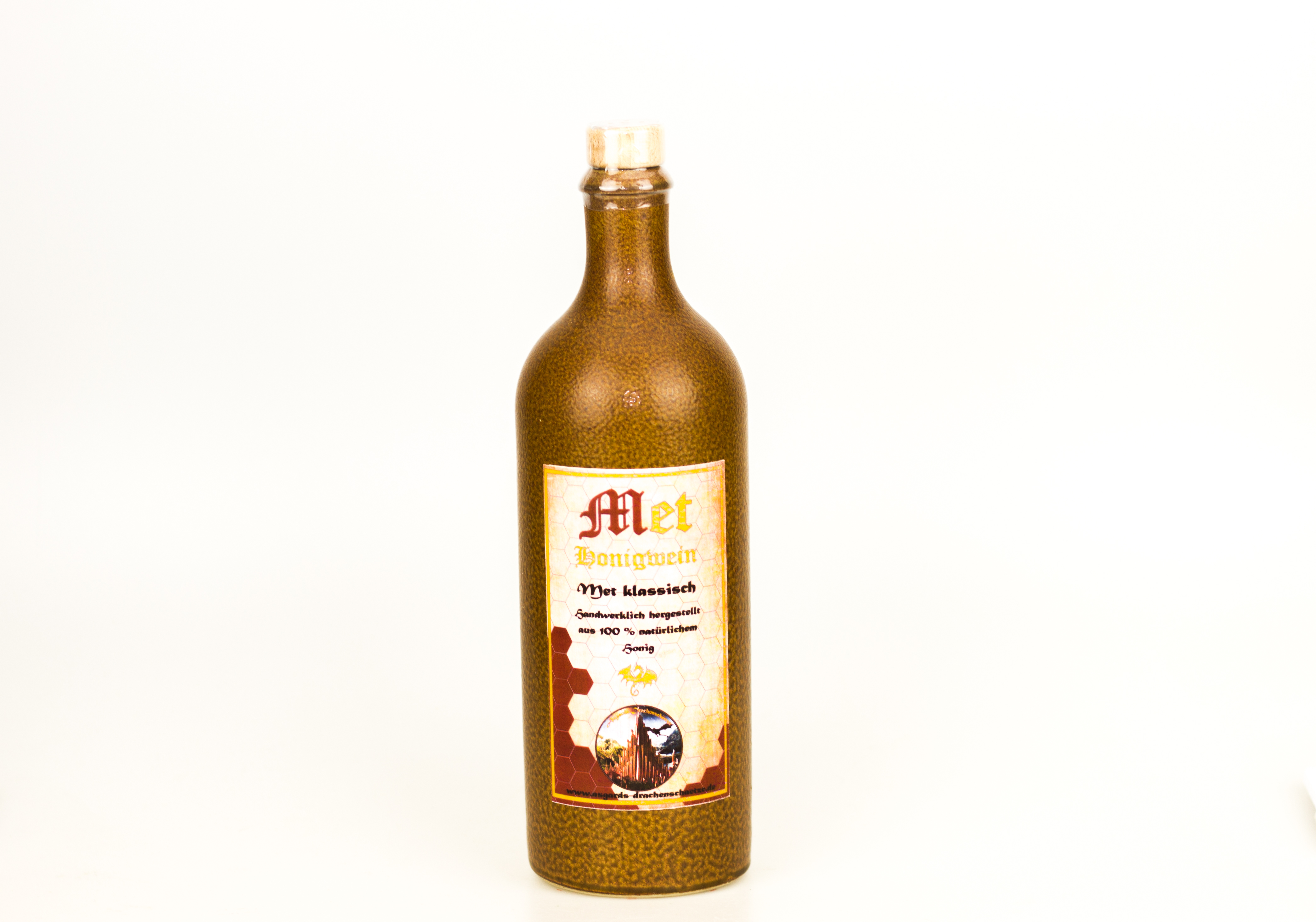 Tonflasche Honigwein - Met / mittelalterlich mit Holzgriff-Korken / 750 ml Tonflasche Honigwein - Met / mittelalterlich mit Holzgriff-Korken / 750 ml