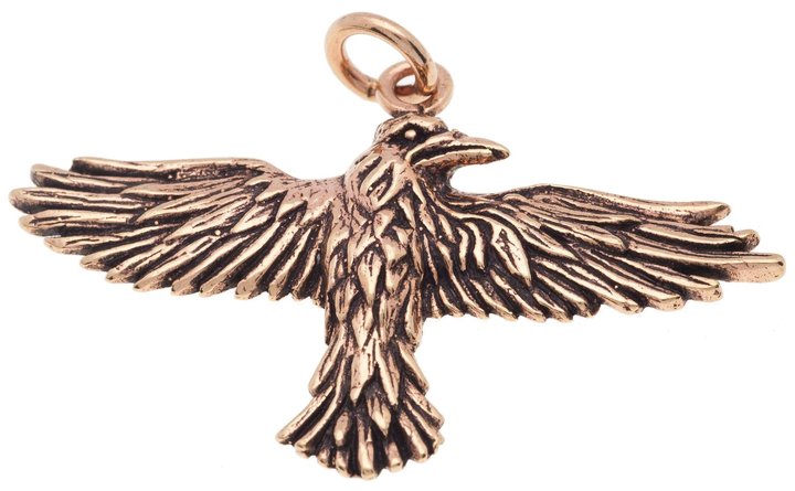 Schmuck Anhänger - HUGIN - 4.7 cm - Großer Rabe - Odin Vikings - Bronze Schmuck Anhänger - HUGIN - 4.7 cm - Großer Rabe - Odin Vikings - Bronze