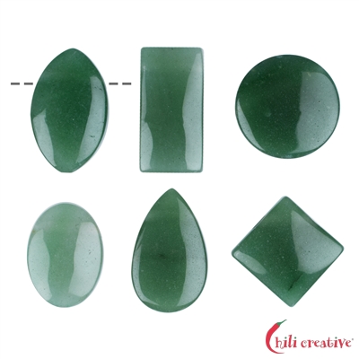 Aventurin Cabochon gebohrt verschiedene Formen 6er Set Aventurin Cabochon gebohrt verschiedene Formen 6er Set